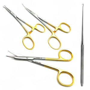 4 Pcs No Scalpel Vasectomy Set - Hook, Clamp, Forceps and Scissors